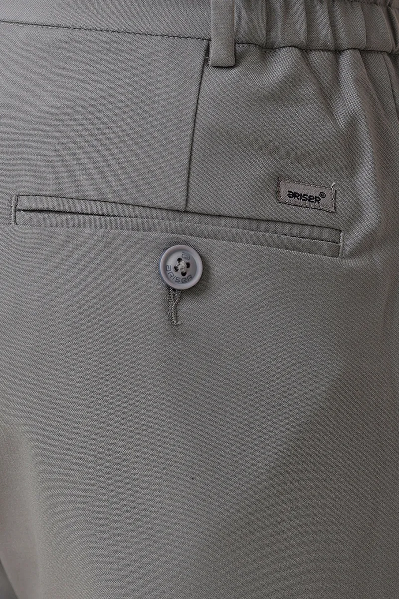 Flexi Fit - Soft Gray Stretchable Formal Trousers For Men | Ariser