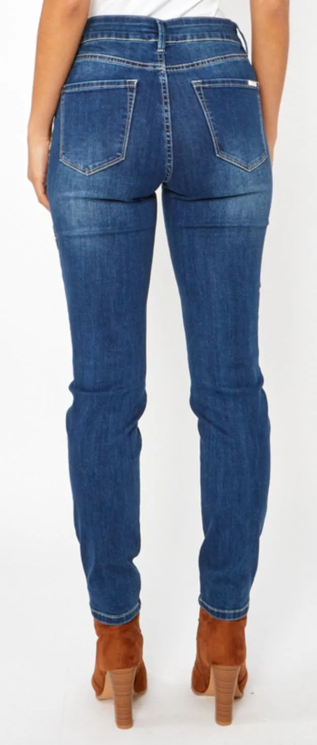 Frank Lyman applique jeans