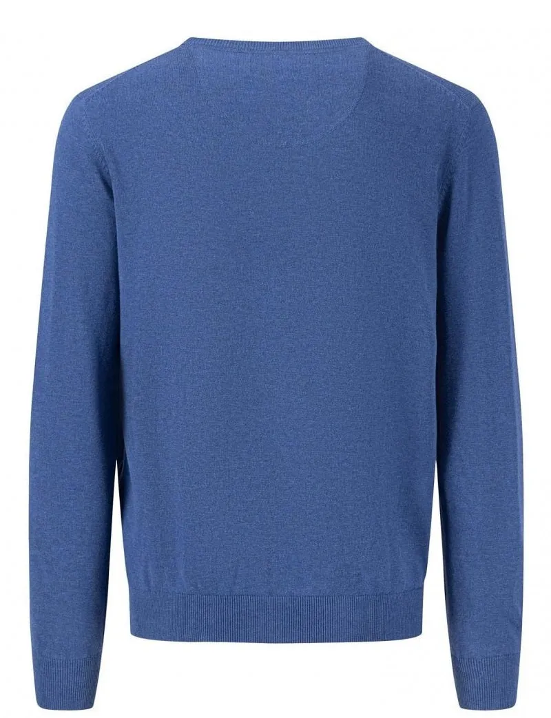 FYNCH HATTON Crew Neck Sweater - Men's Fine Knit – Azure