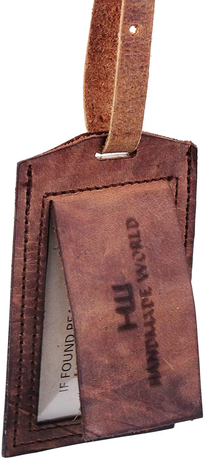 Genuine Leather Luggage Bag Tags | Baggage Travel ID