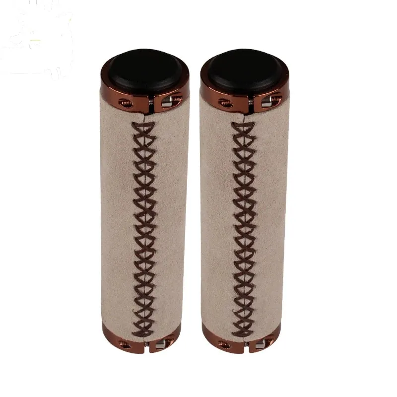 Genuine Leather MTB Vintage Retro Bicycle Lock Grips