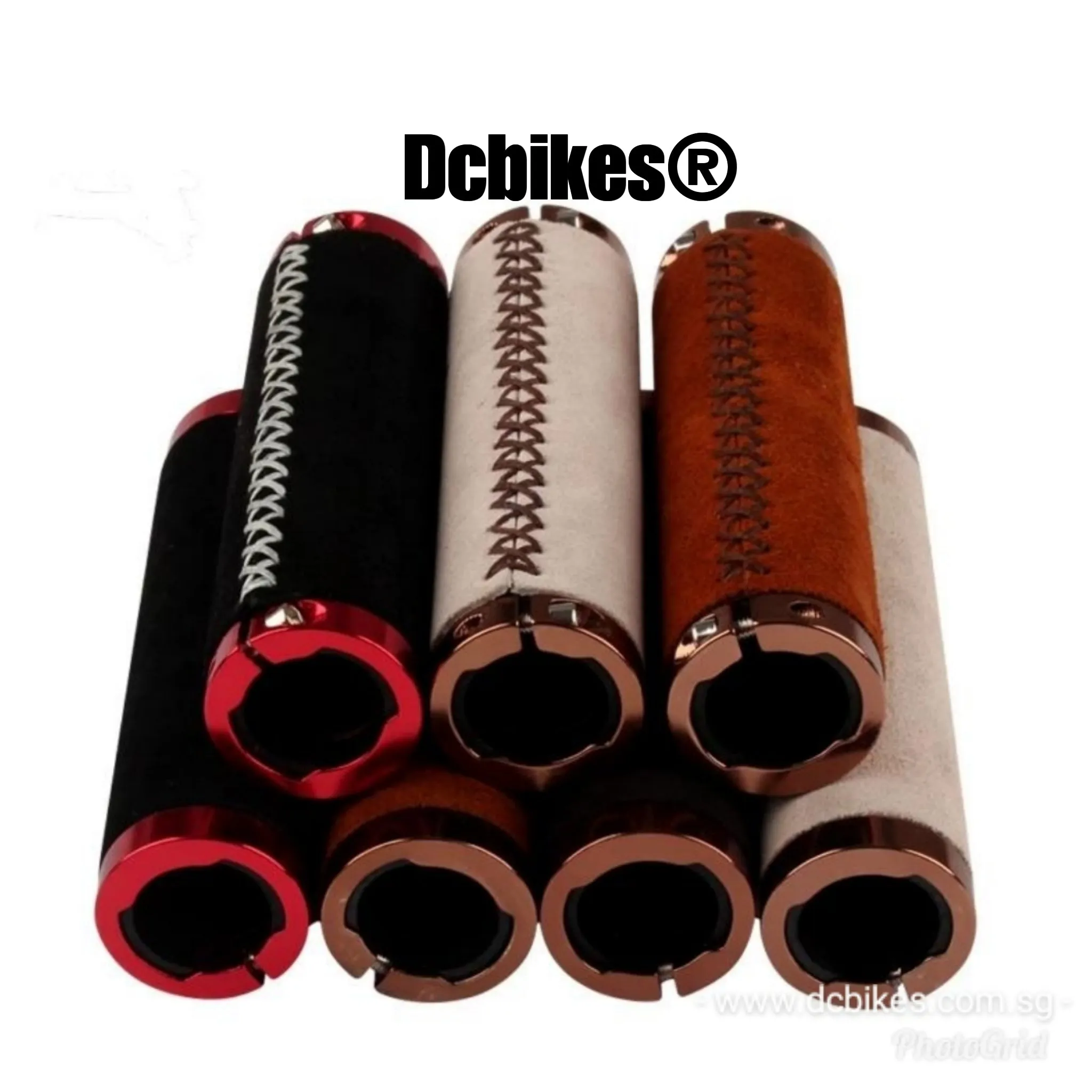 Genuine Leather MTB Vintage Retro Bicycle Lock Grips
