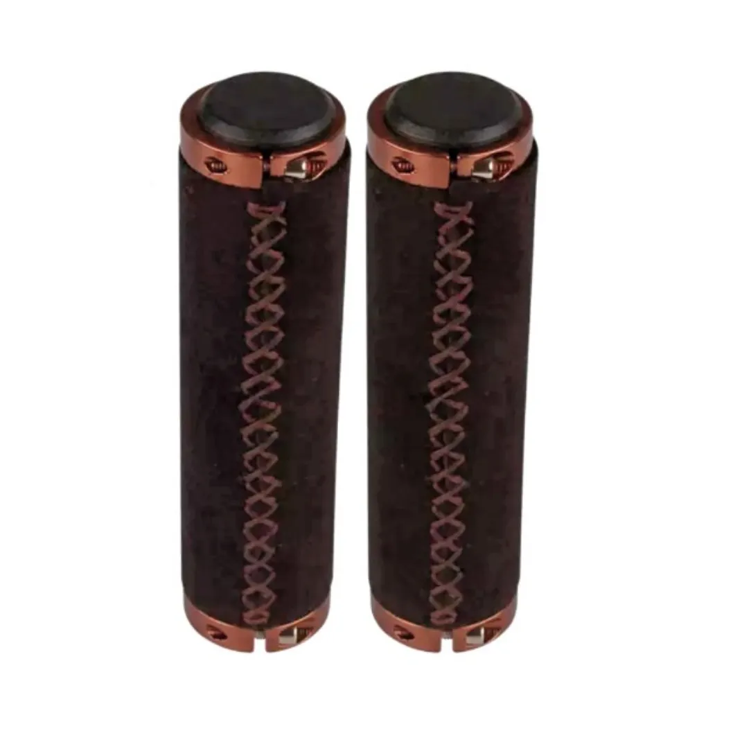 Genuine Leather MTB Vintage Retro Bicycle Lock Grips