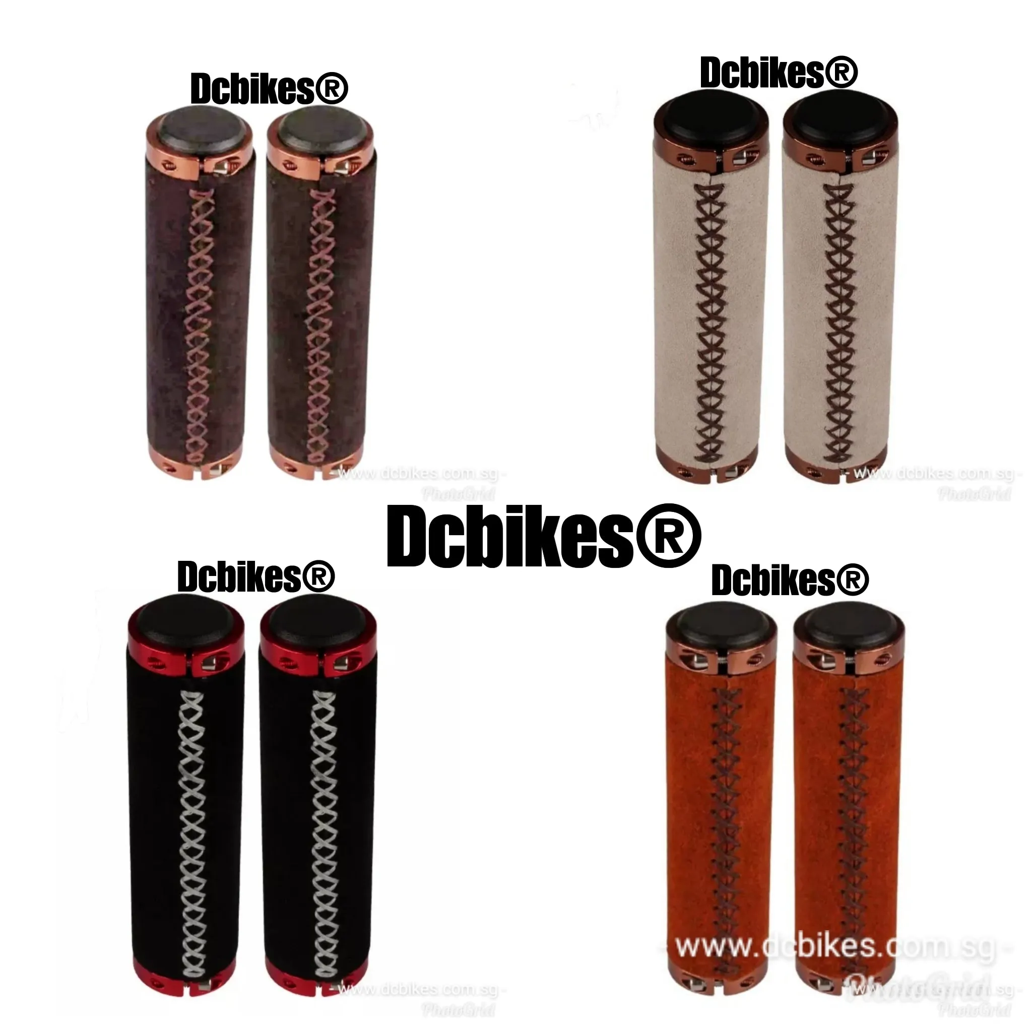 Genuine Leather MTB Vintage Retro Bicycle Lock Grips
