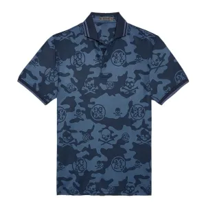 G/FORE Men's Exploded Icon Camo Tech Jersey Slim Fit Polo T-Shirt - Twilight