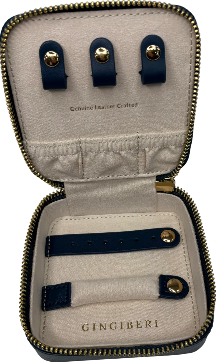 Gingiberi Navy Elegance Travel Jewellery Case