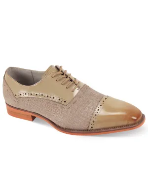 Giovanni Reed Cap Toe Lace Up Dress Shoes - Natural