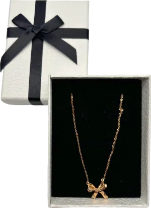 Gold Bow Pendant Necklace