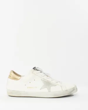 Golden Goose White Leather & Gold Superstar Sneakers - 41