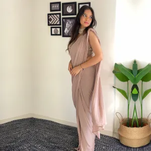 Grace  Elegance Creamy Crape Saree