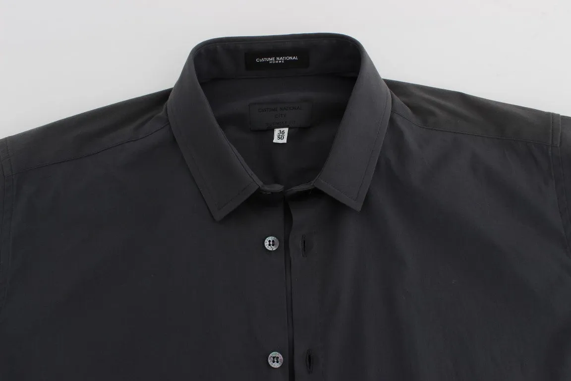Gray Business Fit Dress Formal Shirt