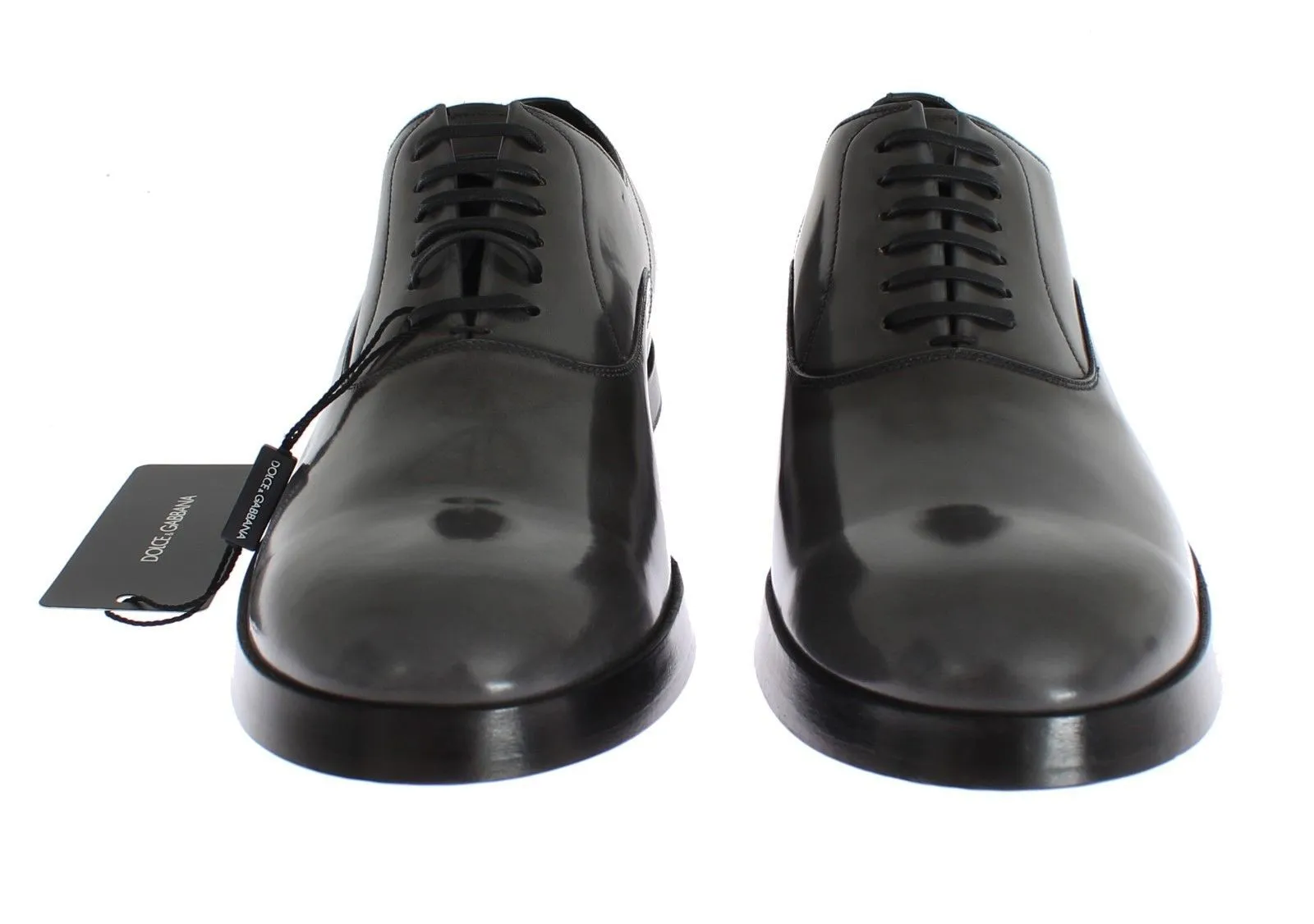 Gray Leather Formal Laceup Dress Shoes