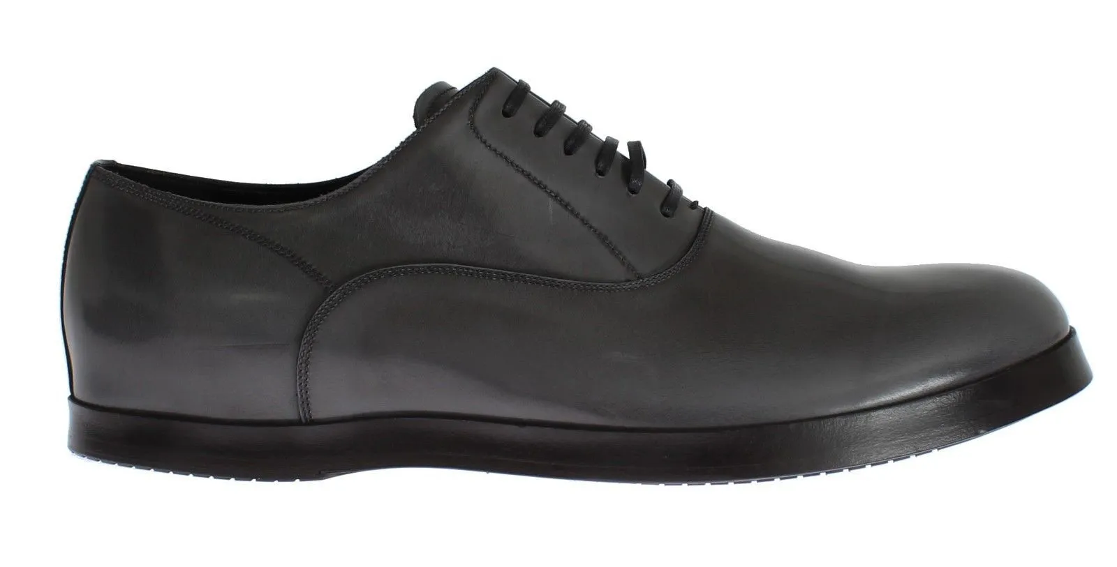 Gray Leather Formal Laceup Dress Shoes