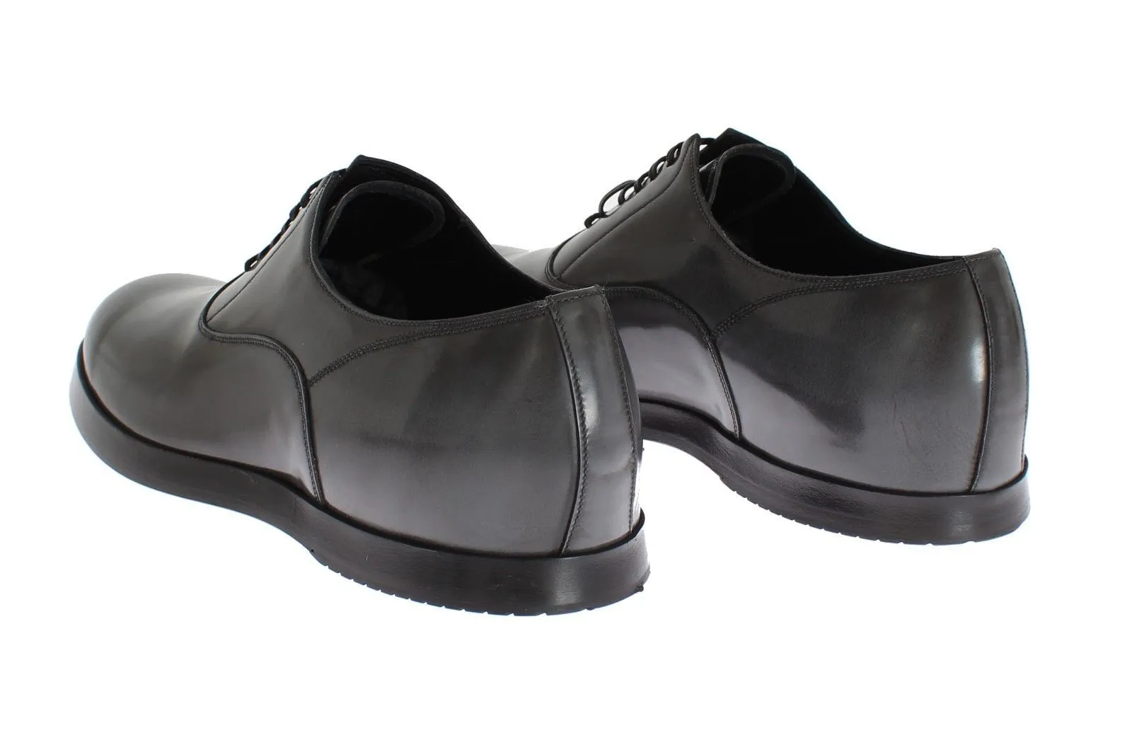 Gray Leather Formal Laceup Dress Shoes