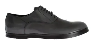 Gray Leather Formal Laceup Dress Shoes