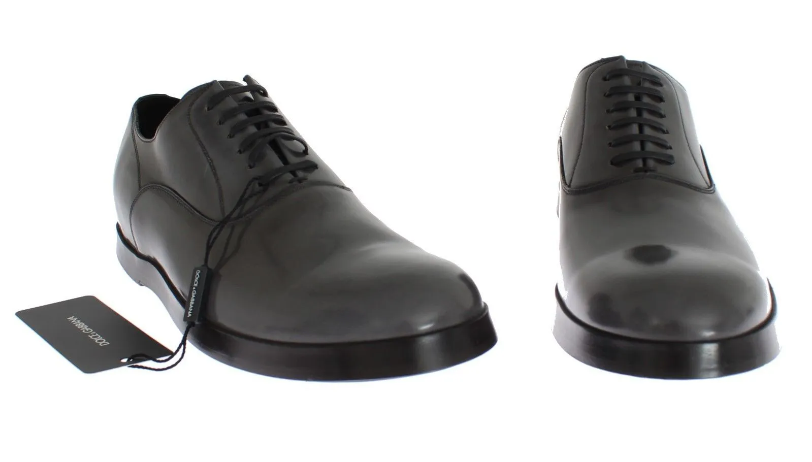Gray Leather Formal Laceup Dress Shoes