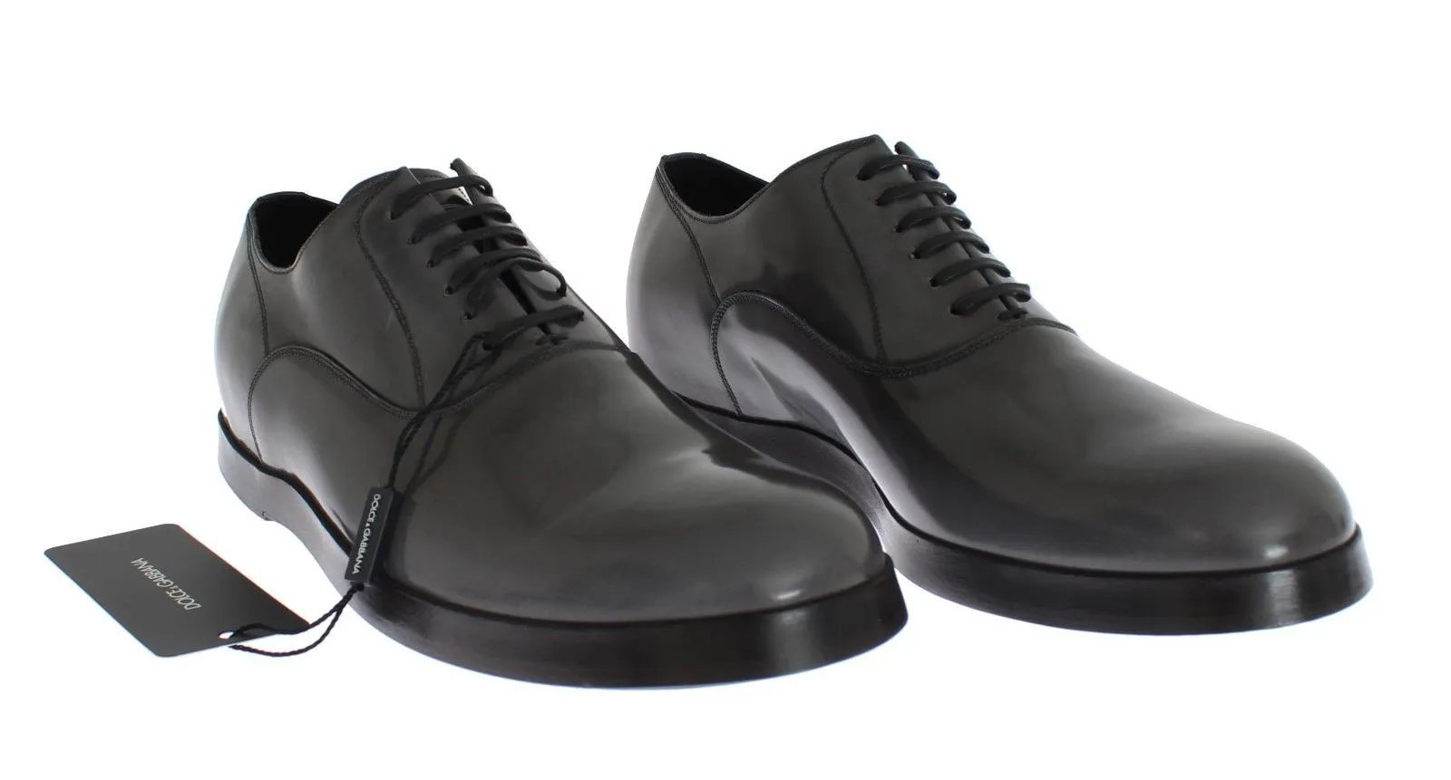 Gray Leather Formal Laceup Dress Shoes