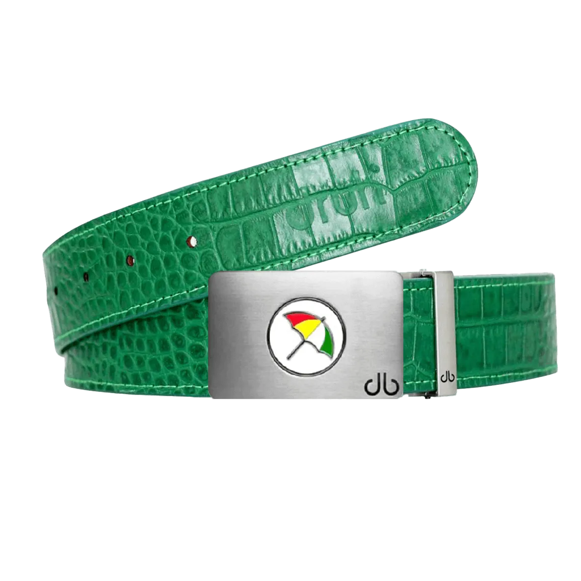 Green Crocodile leather strap with Arnold Palmer umbrella ballmarker buckle