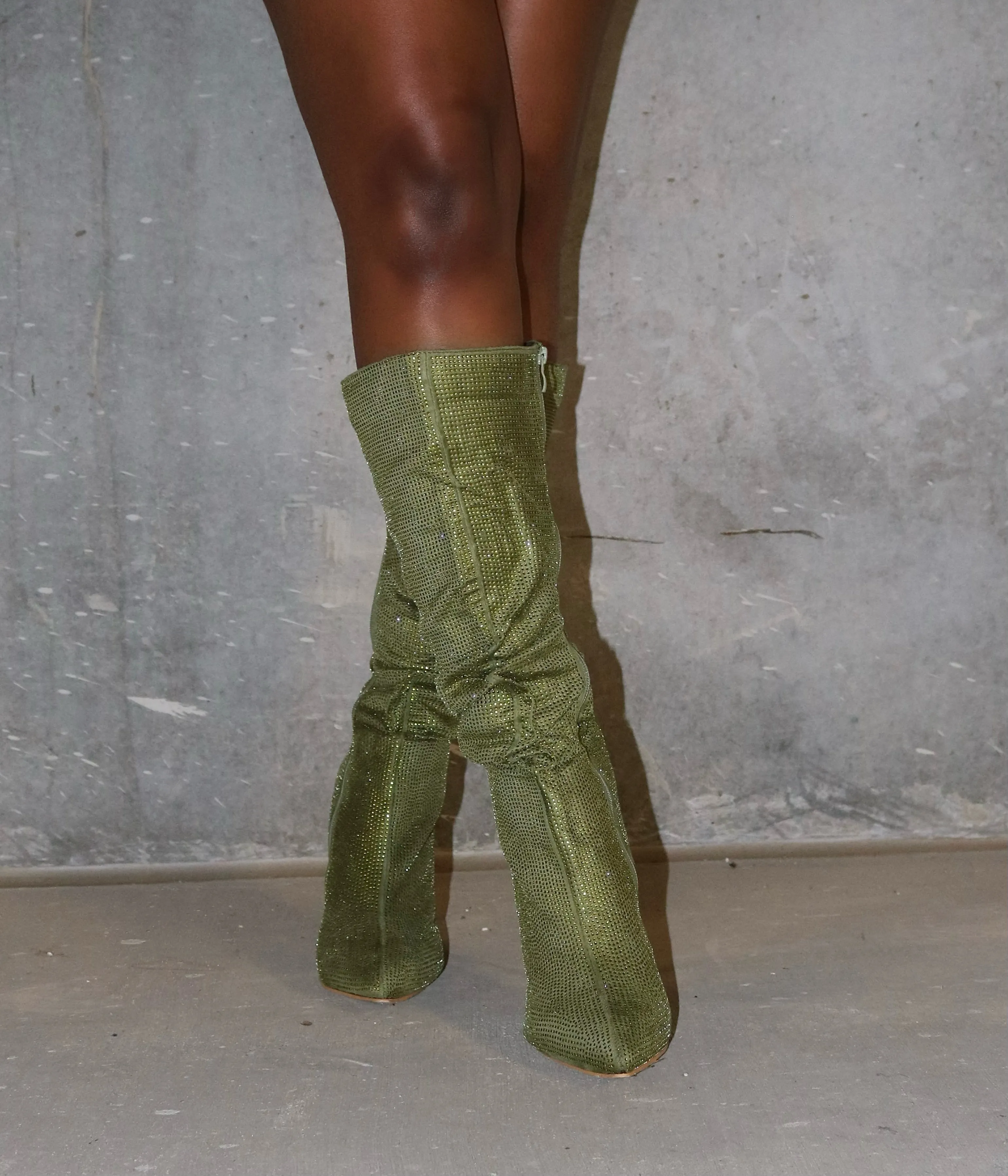 GREEN DIAMONDS STILETTO BOOTS