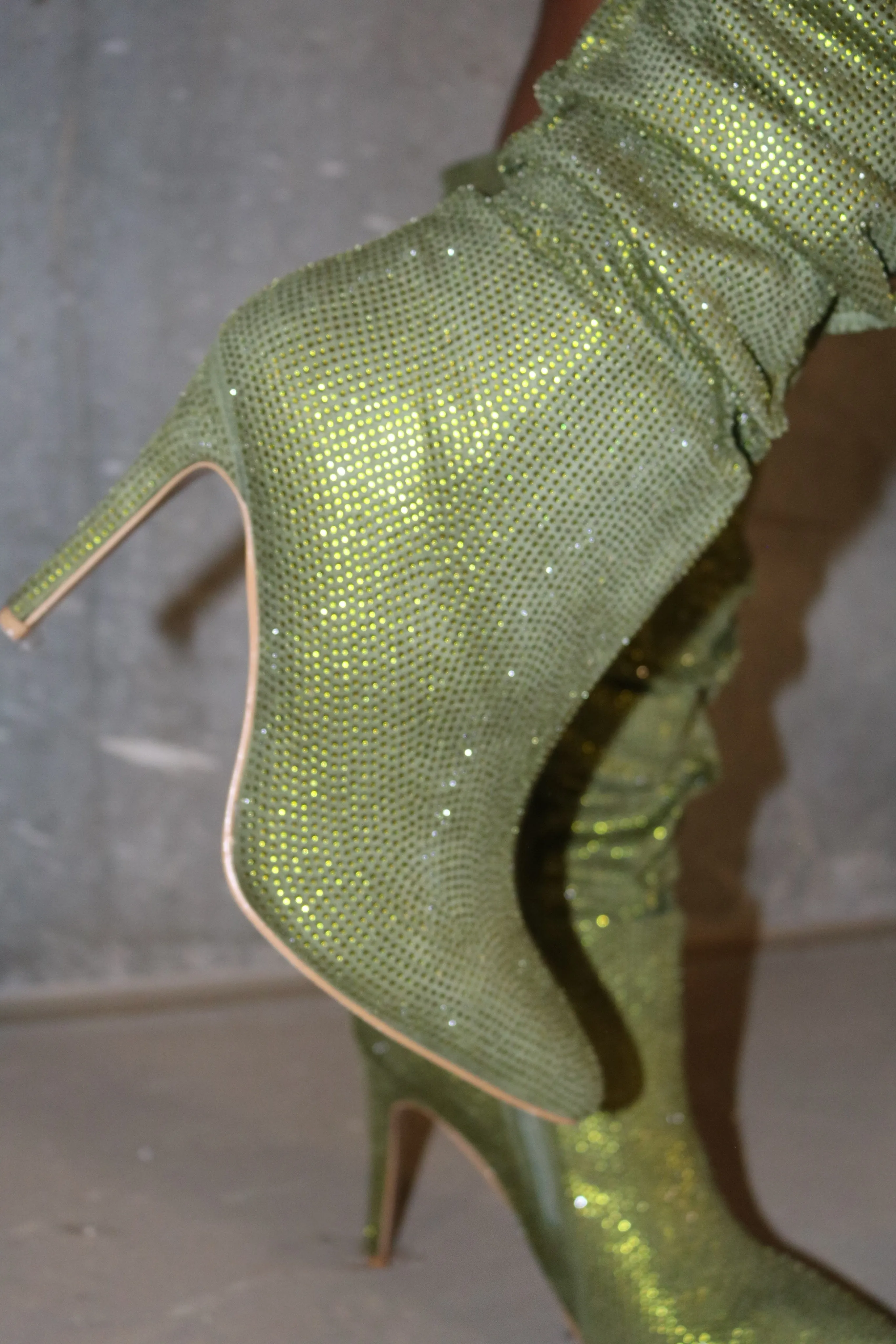 GREEN DIAMONDS STILETTO BOOTS