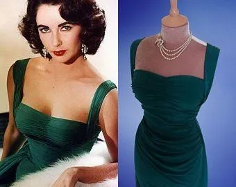Green Elizabeth Taylor Dress Formal Prom Dress