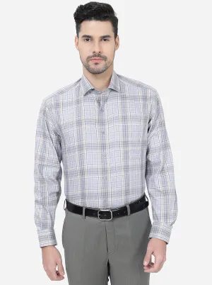 Grey Checked Regular Fit Formal Shirt | JadeBlue