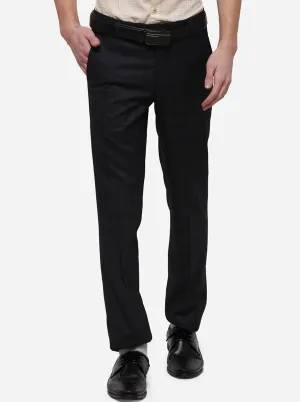 Grey Checked Slim Fit Formal Trouser | Metal