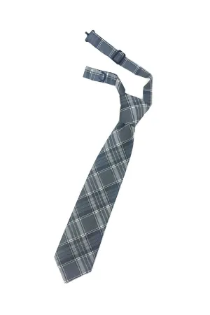 Grey Madison Plaid Kids Necktie