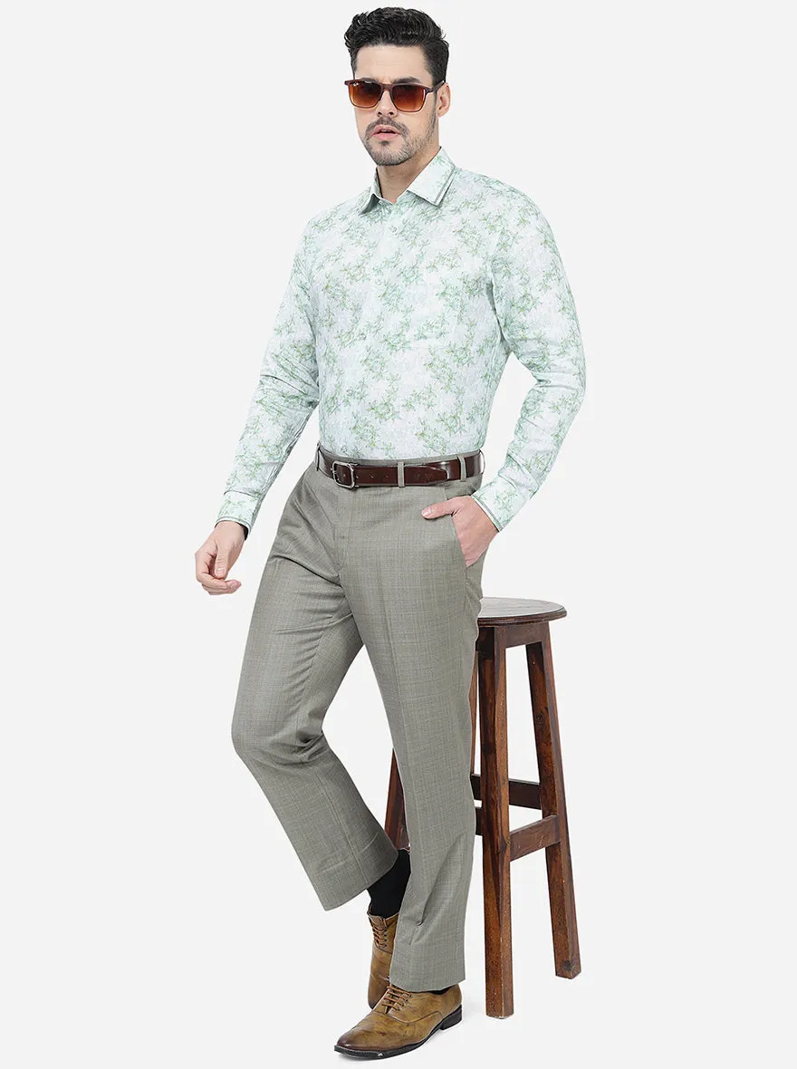 Grey Solid Classic Fit Formal Trouser | JadeBlue