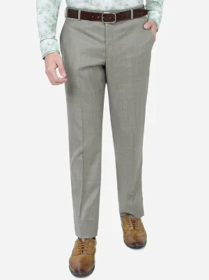 Grey Solid Classic Fit Formal Trouser | JadeBlue