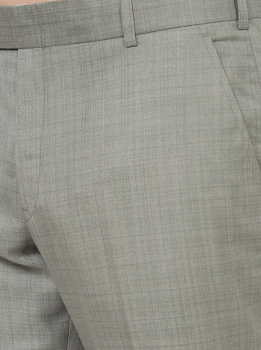 Grey Solid Classic Fit Formal Trouser | JadeBlue