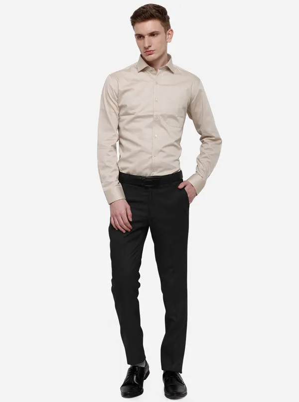 Grey Solid Super Slim Fit Formal Trouser | Greenfibre