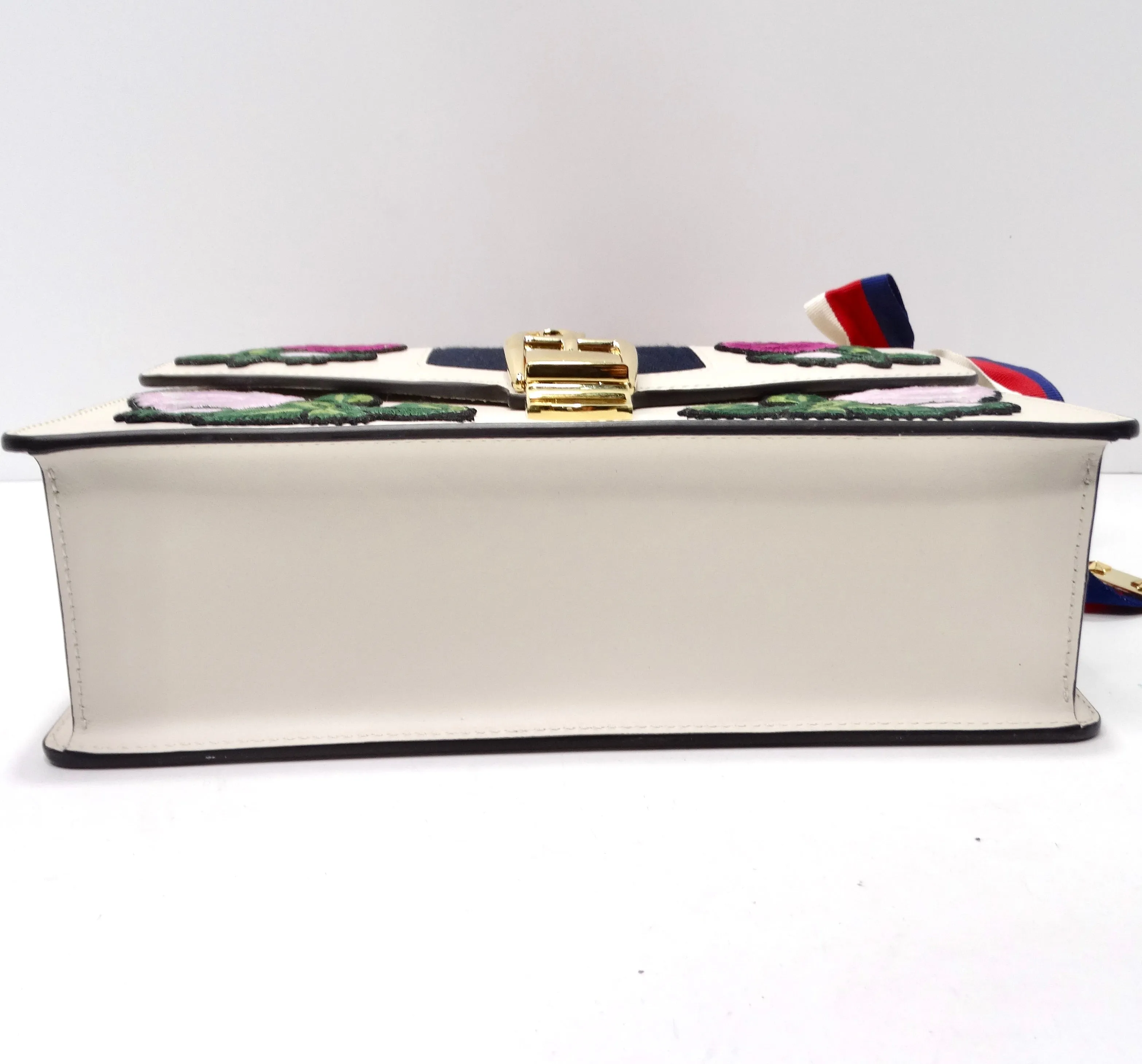 Gucci Sylvie Small Floral-Embroidered Shoulder Bag
