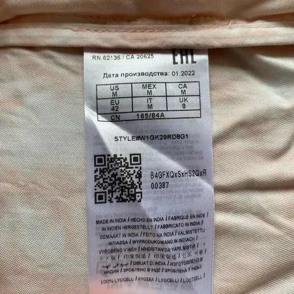 Guess Rose Bliss La Shonda Pink Tie Dye Button Down Belted Shirt Dress Size M