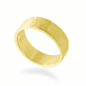 Hammered Square Edge Wedding Band