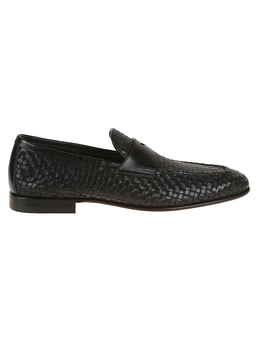 Handmade Woven Leather Moccasins With Tapered Shape