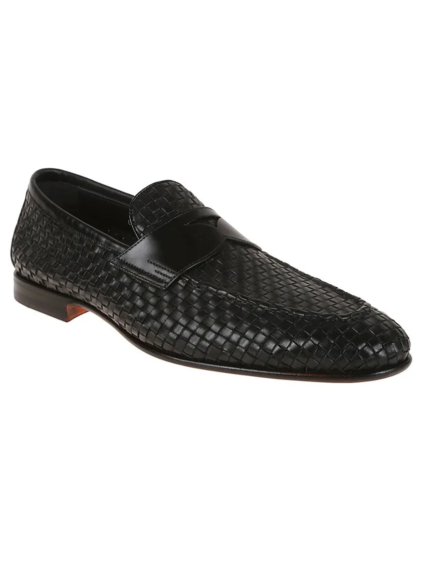 Handmade Woven Leather Moccasins With Tapered Shape