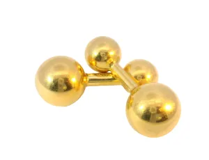 Handsome Estate 14K Yellow Gold Ball Sphere Mens Cufflinks