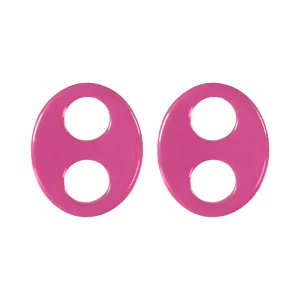 Haricot Single Medium Pink Stud Earrings