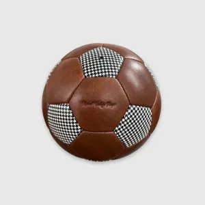 Houndstooth Leather 32P Soccer Ball - Brown