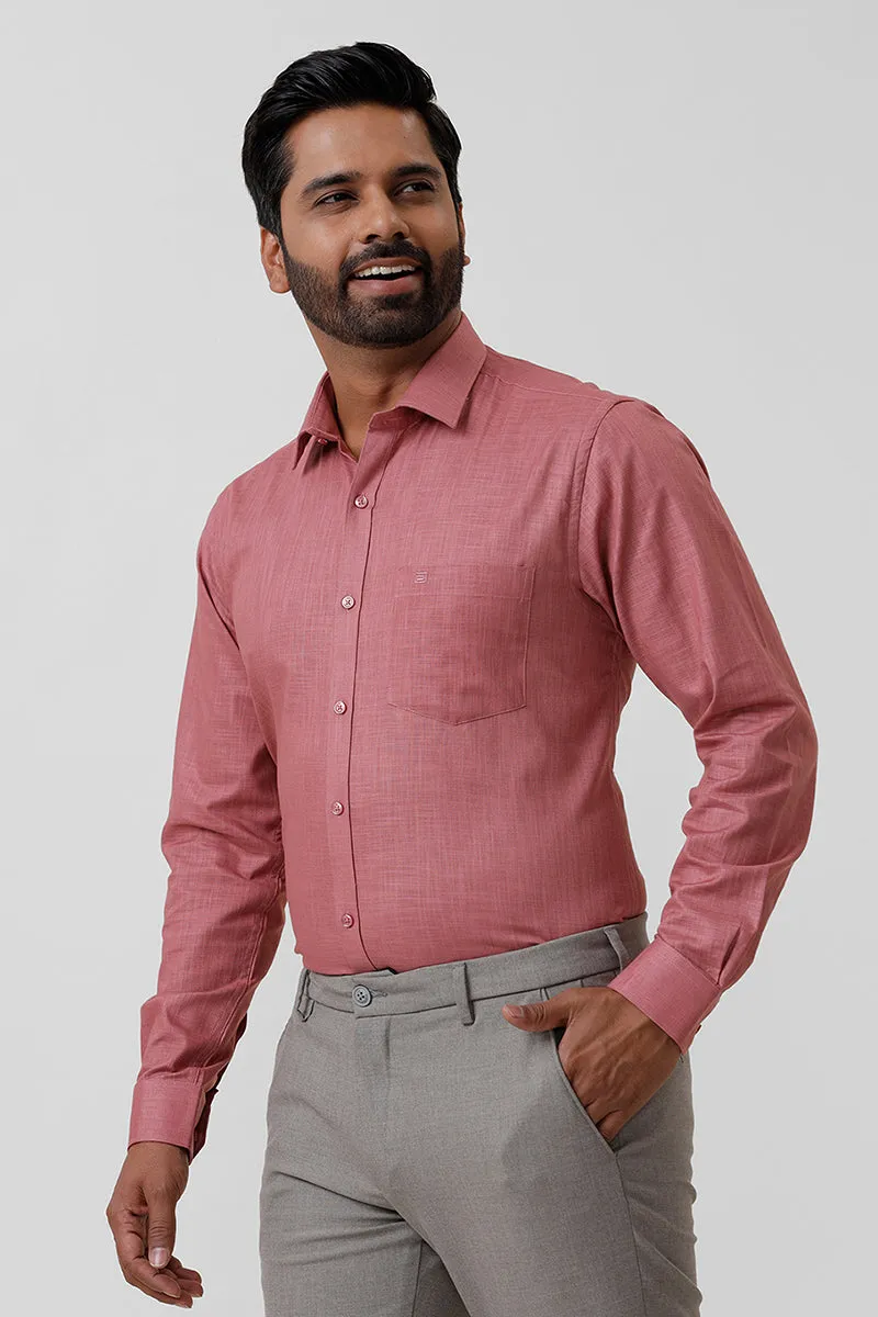 Indo Cotton - Dusty Pink Formal Shirts For Men | Ariser