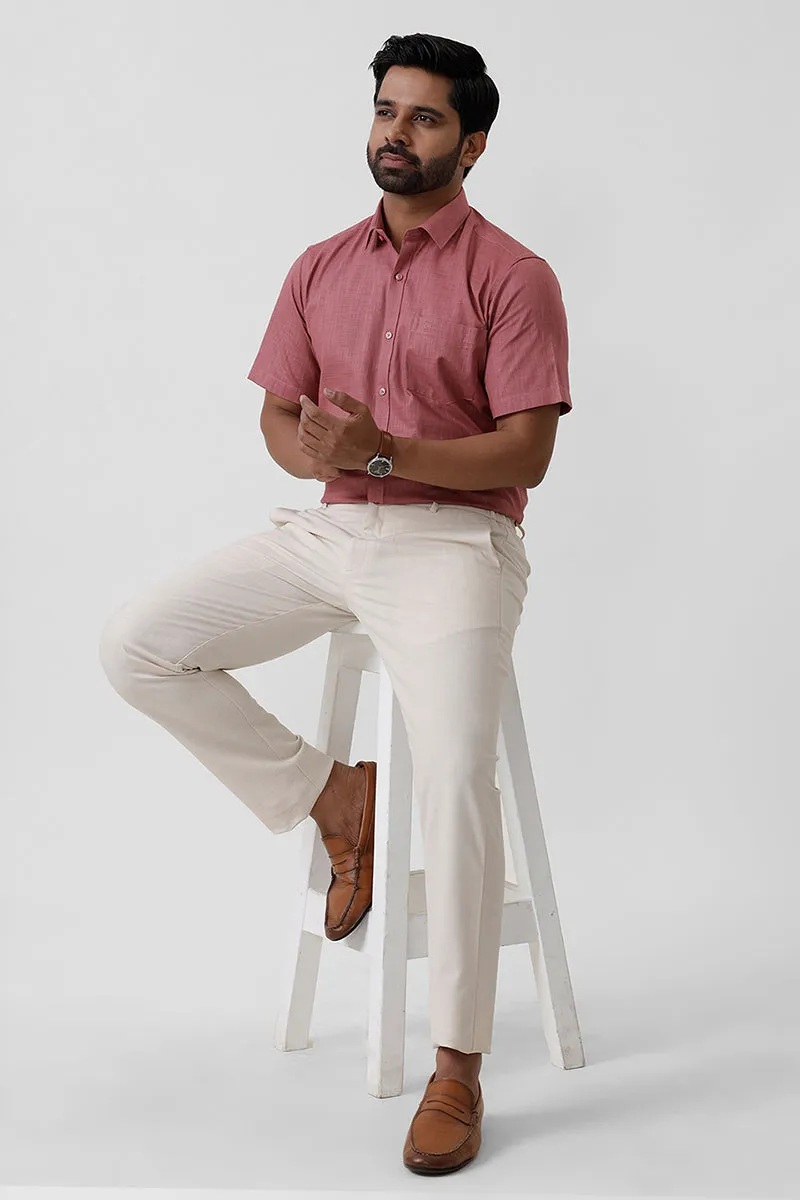 Indo Cotton - Dusty Pink Formal Shirts For Men | Ariser