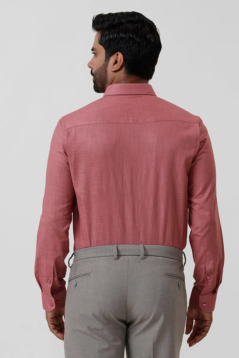 Indo Cotton - Dusty Pink Formal Shirts For Men | Ariser
