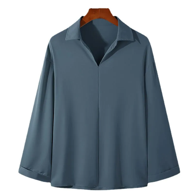 INSTOCK- 2023 Simple Japanese and Korean men's shirt.