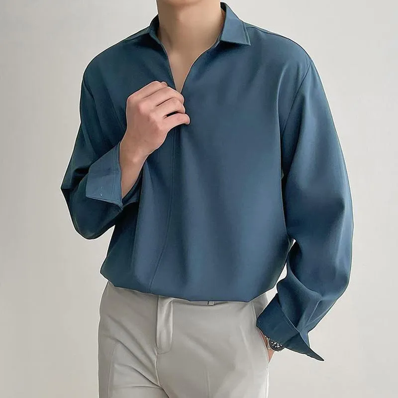 INSTOCK- 2023 Simple Japanese and Korean men's shirt.