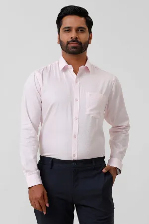 Italian Dobby - Baby Pink Diamond Pattern Formal Shirts For Men | Ariser