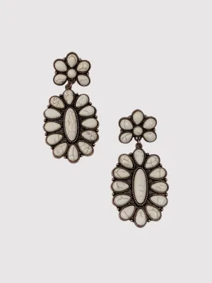 Ivory Western Floral Earring