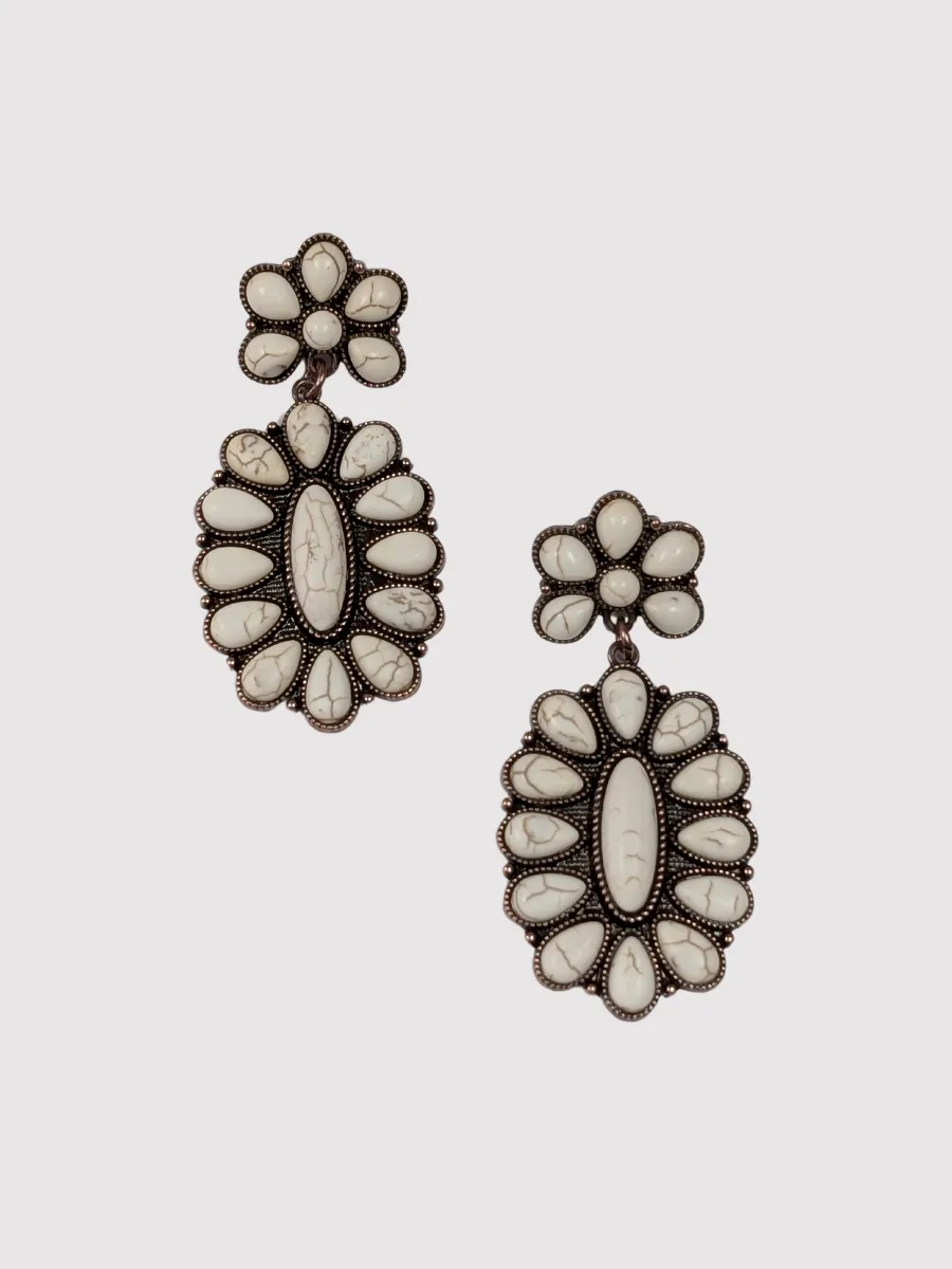 Ivory Western Floral Earring