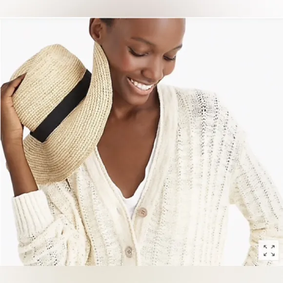 J. Crew Point Sur textured V-neck cardigan sweater