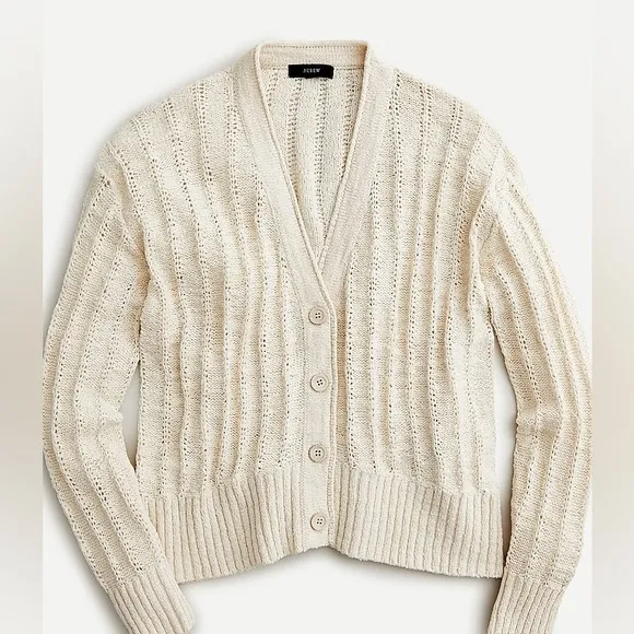 J. Crew Point Sur textured V-neck cardigan sweater